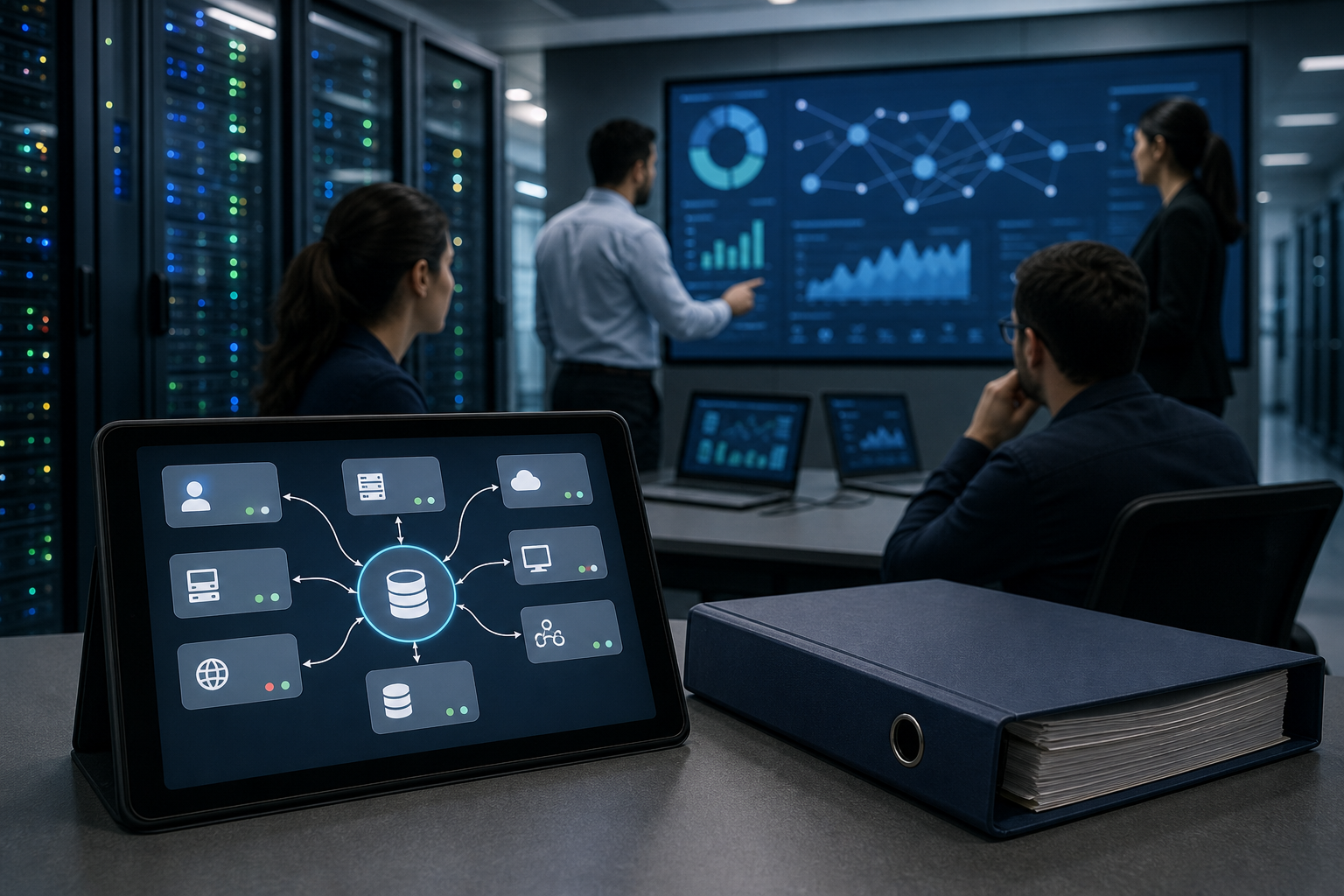 Operational perspective: IT operations roles interacting with CMDB/ITSM concepts.
